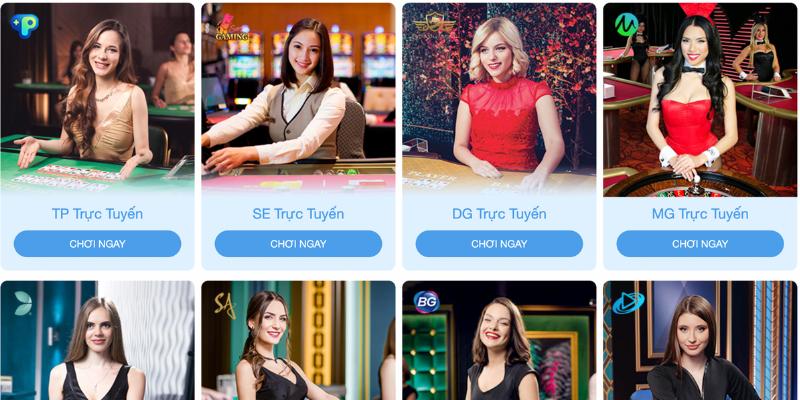 Dàn dealer xinh đẹp điều hướng bàn cược casino